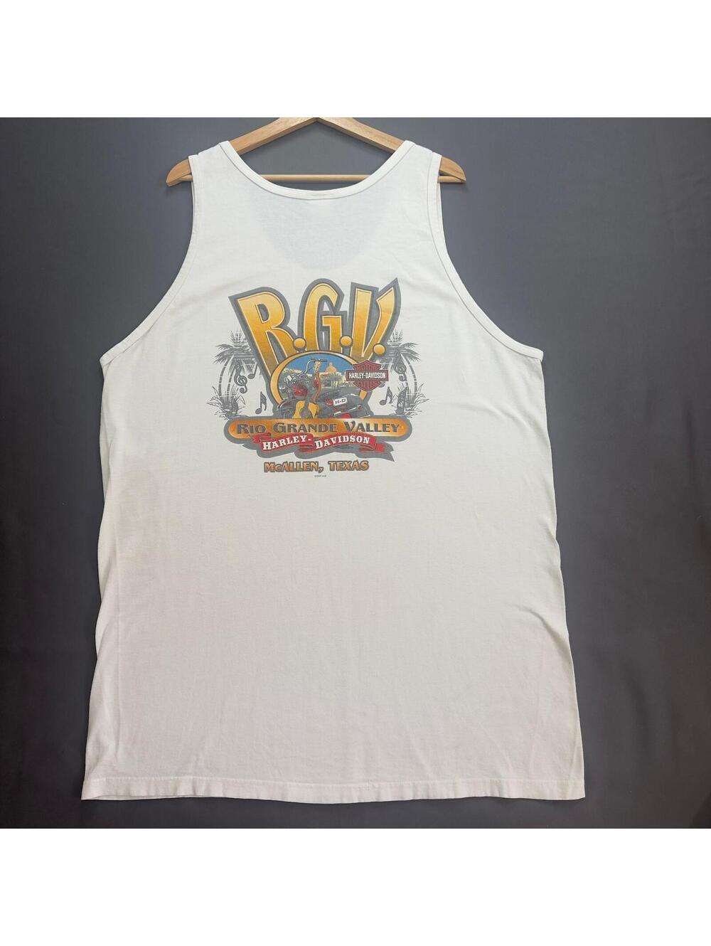 Vintage HARLEY DAVIDSON CYCLES Vest Tank Top Ivory XXL